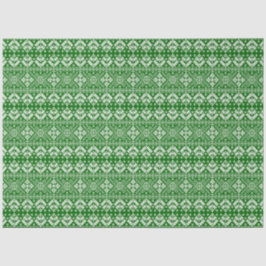 緑と白のクリスマスフェア島のパターン 薄葉紙