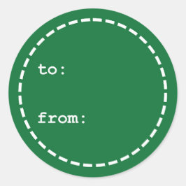 緑と白のクリスマスプレゼントラベルへ/から ラウンドシール