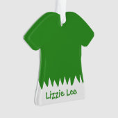 緑と白のクリスマス名オーナメント オーナメント (正面)