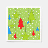 緑と白のクリスマス スタンダードカクテルナプキン (正面)