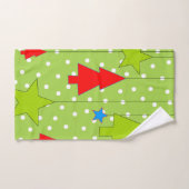 緑と白のクリスマス バスタオルセット (ハンドタオル)