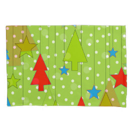 緑と白のクリスマス 枕カバー