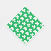 緑と白のクローバーパターン スタンダードランチョンナプキン (角)