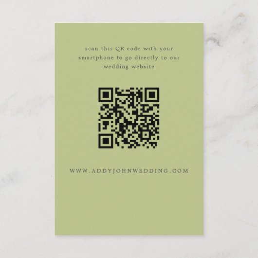 緑と白のグランドミレニアルウェディングRSVPカード エンクロージャーカード (裏面)