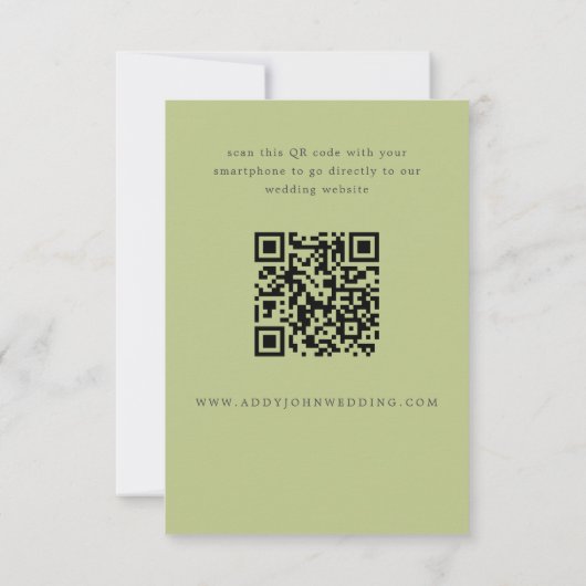 緑と白のグランドミレニアルウェディングRSVPカード 出欠カード (裏面)