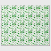 緑と白のグリッター円の幾何学的パターン ラッピングペーパー (フラット)