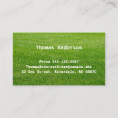 緑と白のグリーンキーパー 名刺 (裏面)