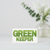 緑と白のグリーンキーパー 名刺 (スタンド正面)