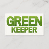 緑と白のグリーンキーパー 名刺 (正面)