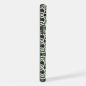 緑と白のケルト結び目模様石モザイク iPhoneケース (右側面)