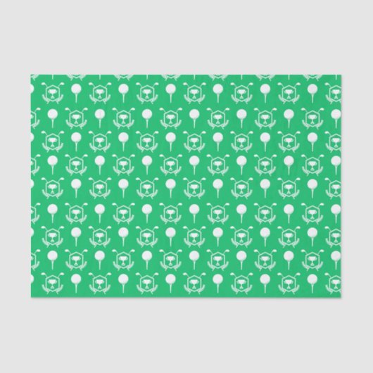 緑と白のゴルフアイコン 薄葉紙 (正面)