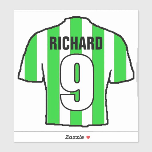 緑と白のサッカーシャツ シール (シート)