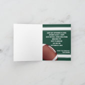 緑と白のサッカーストライプの誕生日パーティー 招待状 (内部)