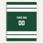緑と白のサッカーチームスパイラル ノートブック (正面)
