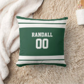 緑と白のサッカーチームパーソナライズされた クッション (ブランケット)