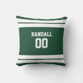 緑と白のサッカーチームパーソナライズされた クッション (正面)