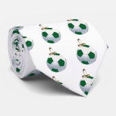 緑と白のサッカーボールオーナメントネクタイ ネクタイ (ロール)