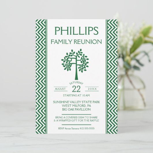 緑と白のジグザグファミリの懇親会発表 招待状 (スタンド正面)