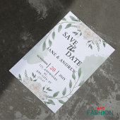 緑と白のスクリプト水の色のブ結婚ラシ セーブザデート