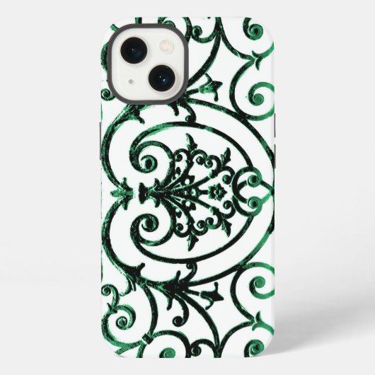 緑と白のスクロールワーク柄 Case-Mate iPhon iPhoneケース (裏面)