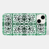 緑と白のスクロール作業パターン Case-Mate iPhoneケース (裏面 (横))