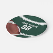 緑と白のスストライプジャージーグリッド鉄サッカー ペーパープレート (アングル)