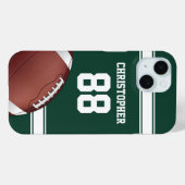 緑と白のスストライプジャージーグリッド鉄サッカー Case-Mate iPhoneケース (裏面 (横))