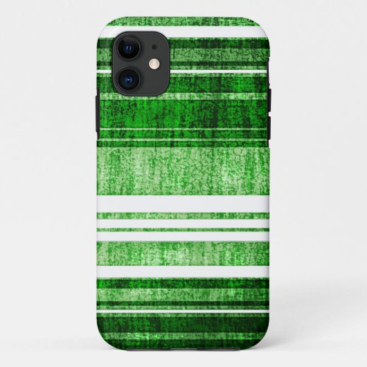 緑と白のストライプテクスチャグランジ Case-Mate iPhoneケース (裏面)