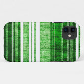 緑と白のストライプテクスチャグランジ Case-Mate iPhoneケース (裏面(横))