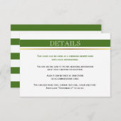 緑と白のストライプ金ゴールド結婚の挿入カード エンクロージャーカード (正面/裏面)