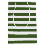 緑と白のストライプ ミディアムペーパーバッグ (正面)