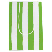 緑と白のストライプ ミディアムペーパーバッグ (裏面)