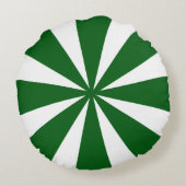 緑と白のストライプ ラウンドクッション (裏面)