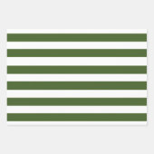 緑と白のストライプ ラッピングペーパーシート (正面)