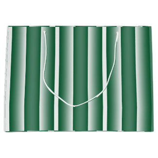 緑と白のストライプ ラージペーパーバッグ