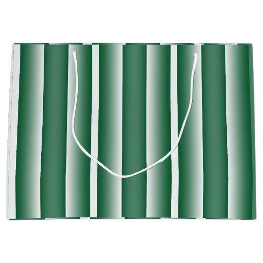 緑と白のストライプ ラージペーパーバッグ (正面)