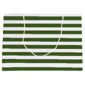 緑と白のストライプ ラージペーパーバッグ (正面)