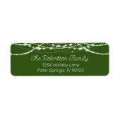 緑と白のストリングライト差出人住所 ラベル (正面)