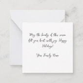 緑と白のスノーフレークミニクリスマスカード ノートカード (裏面)