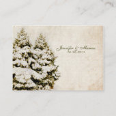 緑と白のスノーフレークヴィンテージシーティングカード プレイスカード (裏面)