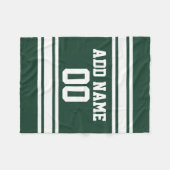 緑と白のスポーツストライプのジャージパーソナライズされたー フリースブランケット (正面(横))