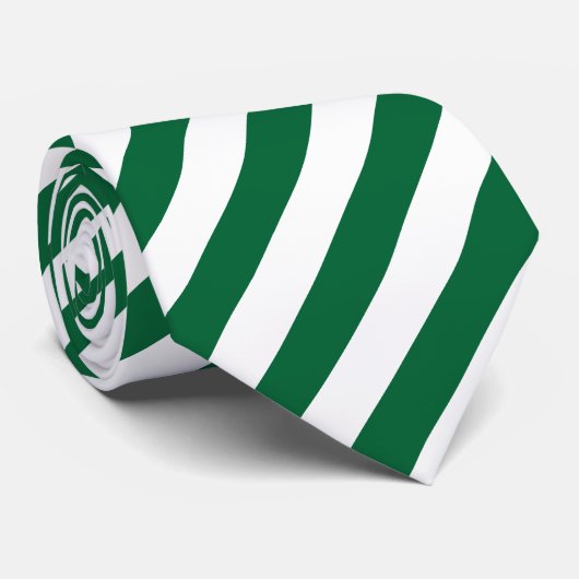 緑と白のタイストライプのプ ネクタイ (ロール)