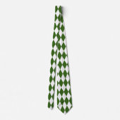 緑と白のダイヤモンドシェイプレトロネックタイ ネクタイ (裏面)