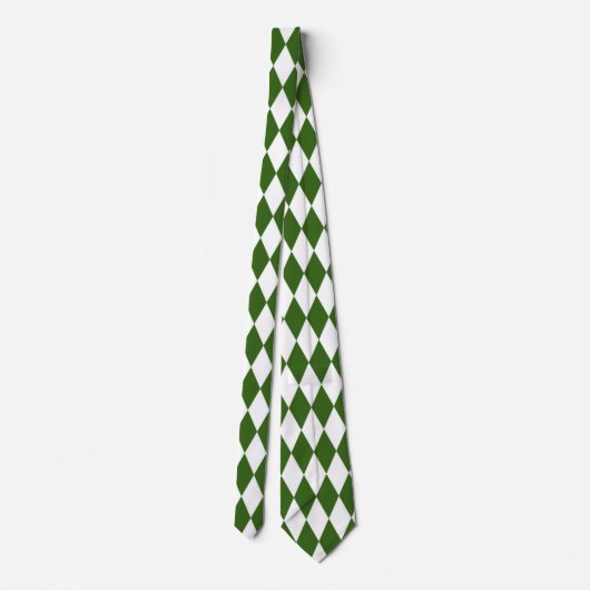 緑と白のダイヤモンドシェイプレトロネックタイ ネクタイ (裏面)