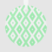 緑と白のダイヤモンドパターン オーナメント (裏面)