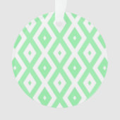 緑と白のダイヤモンドパターン オーナメント (正面)