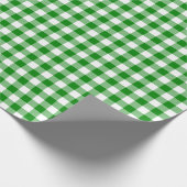 緑と白のチェックプレイドのラッピング紙 ラッピングペーパー (角)