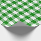 緑と白のチェックプレイド |大きいパターン| ラッピングペーパー (角)