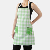 緑と白のチェック エプロン (インサイチュ)