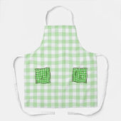 緑と白のチェック エプロン (正面)